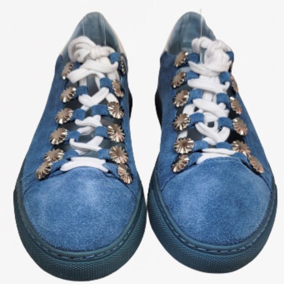 Toga Pulla Lace-up Light Blue Suede Sneakers - Size 39 - Picture 7 of 12